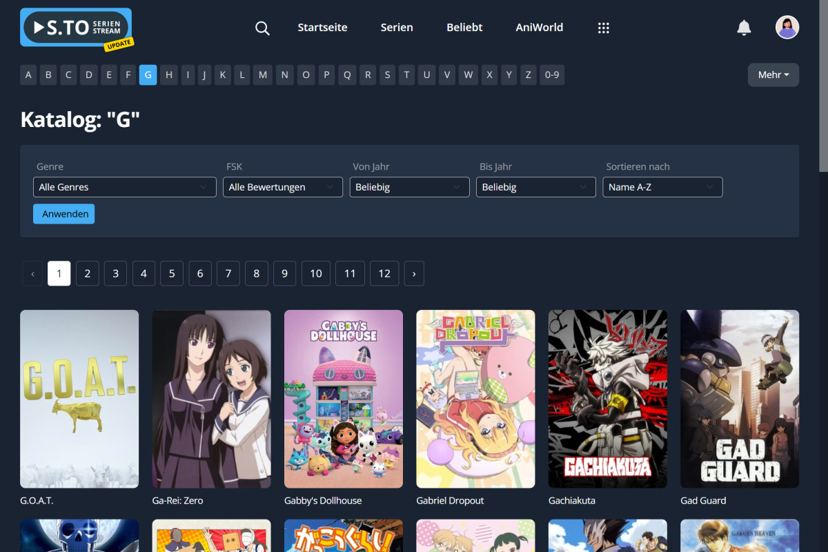 Nach Buchstaben durchsuchen