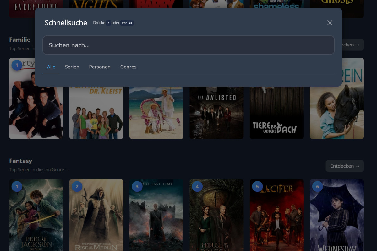 Schnellsuche-Tastenkürzel